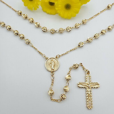 14K Gold Plated Saint Jude Necklace Rosary Rosario San Judas Oro laminado $16.99