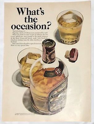 #ad 1966 Vintage Chivas Regal Blended Whisky Alcohol Full Page Magazine Print Ad $7.70