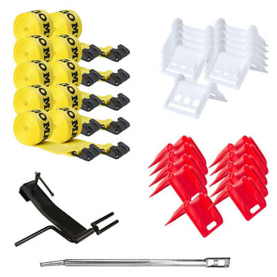 #ad DC Cargo Flatbed Strap Kit With 10quot; and 5quot; Corner Protectors 32 Pcs $328.99