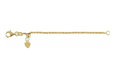 3quot; 14k 1.3mm ADJUSTABLE Rope Yellow Gold Lobster Clasp Necklace Chain Extender $129.00