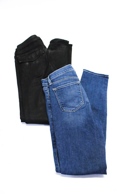 #ad J Brand Womens High Waist Waxed Skinny Jeans Black Blue Size 26 Lot 2 $42.69