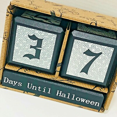 #ad NWOT Halloween Countdown Advent Calendar Blocks 3 Piece Boxed Halloween $29.77