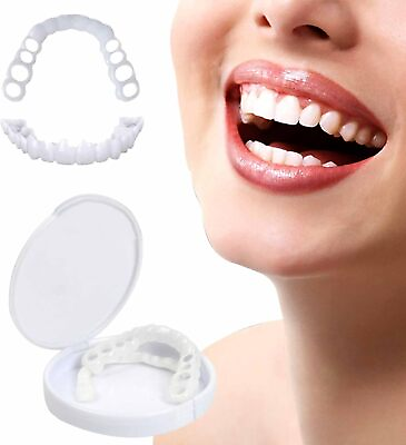 #ad ✅Smile Snap On Upper＆Bottom SetFalse Teeth Denture Veneers Dental Tooth Cover $6.89