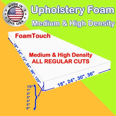 #ad Upholstery Foam Seat Cushion Replacement Sheets variety Regular Cut by FoamTouch $49.99