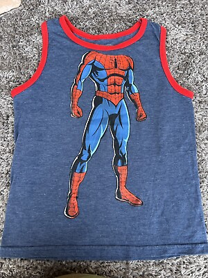 #ad Marvel .com Kids Tank Shirt Size SM Sleeveless Blue Hero’s $5.99