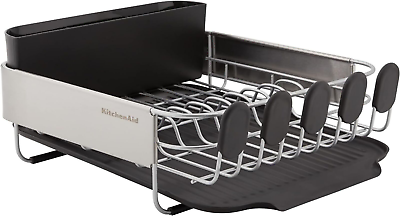 #ad Compact Space Saving Rust Resistant Dish Rack with Removable Flatware Caddy $43.08
