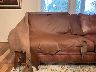 #ad Upholstery Leather New from Italy Whole Hide approx 55 sq ft Beautiful Brown  $225.00
