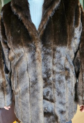 #ad Luxurious Plush Warm Brown Faux Fur Jacket Looks amp; Feels Real M L $50.00