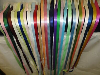 #ad Single Face Satin Ribbon 100% Polyester 1 4quot; 3 8quot; 5 8quot; 7 8quot;; 100 Yards Roll $10.99