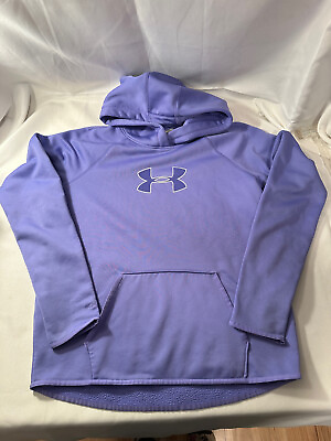 #ad UNDER ARMOUR YOUTH Large Hoodie Sweatshirt Purple Kids Polyester Girls $14.77