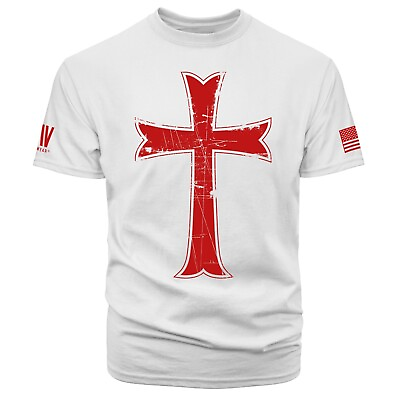 #ad Crusader Red Cross Knights Templar Jesus Christ Short Sleeve T shirt $23.95
