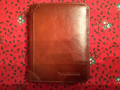 #ad MANBANG Men#x27;s Genuine Cowhide Leather Extra Capacity Bifold Wallet Coffee Color $14.99