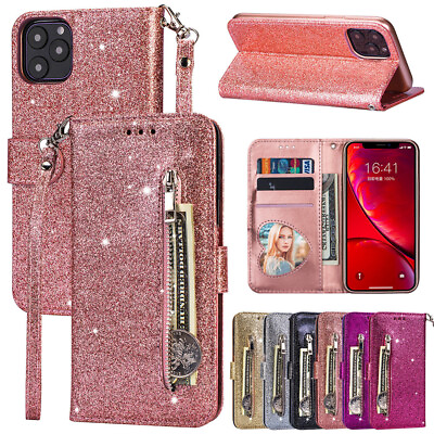 #ad #ad Glitter Bling Zipper Leather Wallet Case For iPhone 15 Pro Max 14 13 12 11 XS 87 $11.25