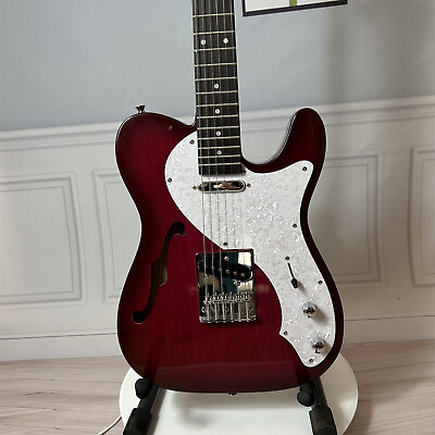 #ad TL Electric Guitar 6 String Semi Hollow Body Black Fretboard Chrome Parts 3S $257.76