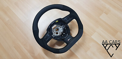 #ad Steering Wheel AUDI A4 B7 S4 RS4 A4 B8 S6 Flat Bottom THICK Alcantara manual $400.00