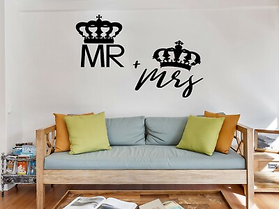 #ad Mr and Mrs King and Queen Vinyl Sign Decal amp; Sticker Car amp; Home Decor amp; Wall Art $12.99