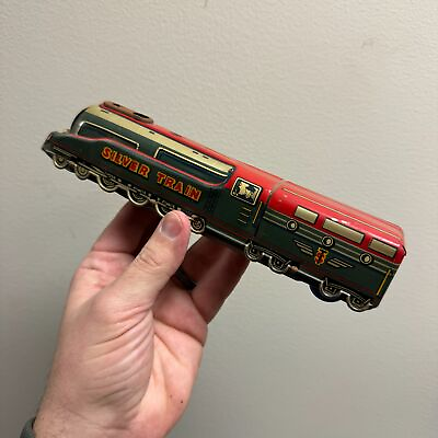#ad Vintage SILVER TRAIN Friction Car For Repair or Display Marusan Toys JAPAN $34.95