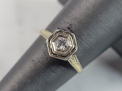 #ad Womens Vintage Estate 14k Gold Diamond Ring 2.4g #E6530 $350.00