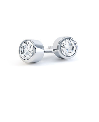 #ad Certified Diamond Stud Earrings Round Brilliant Cut Bezel Set Rub over $2334.51