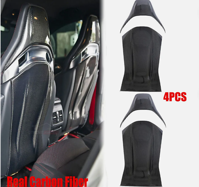#ad Real Carbon Fiber Seat Back Cover 2set 4Pcs For Benz A45 CLA45 GLA45 C63 C43 E63 $390.00