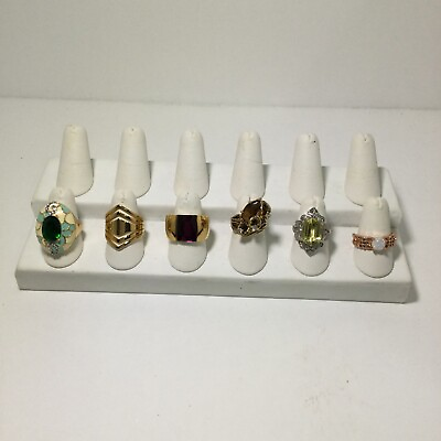 #ad Lot Of 6 Unbranded Costume Jewelry Rings. Various Sizes. See Pics $20.00