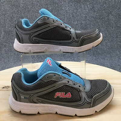 #ad Fila Shoes Womens 6 Soar 2 Sneakers Gray Blue Mesh Lace Up Low Top 5HR18027 076 $35.14