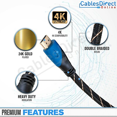 #ad 4K Gold HDMI Cable 2.0 3d Lot Length 3ft 6ft 10ft 20ft 30ft 40ft 50ft 100ft $231.40