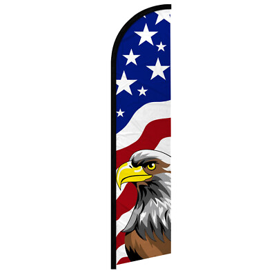 #ad Patriotic Eagle Full Curve Windless Swooper Flag USA Flag $18.95