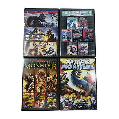 #ad Lot of 4 Classic Monster DVD King Kong Godzilla Gamera Toho 12 Movies READ $19.99