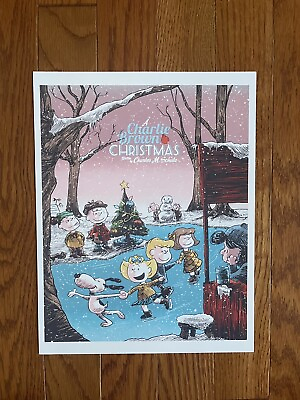 #ad CHARLIE BROWN CHRISTMAS Art Print Photo 8quot;x10” HOLIDAY Decor Peanuts Skating $8.99
