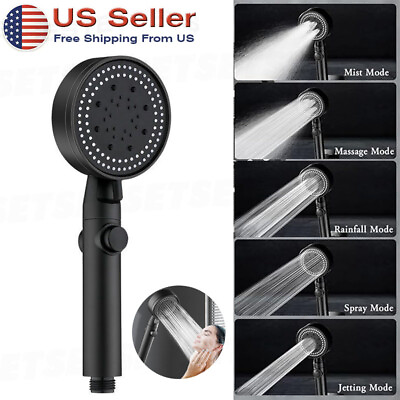 #ad High Pressure Shower Head Multi Functional Hand Held Sprinkler With 5 Modes New $5.98