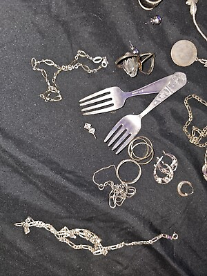 #ad #ad Scrap Silver 925 Jewelry Spoon Fork $99.00
