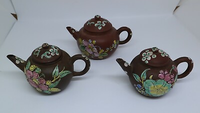 #ad Three Chinese 20th Century Yixing Teapots $750.00