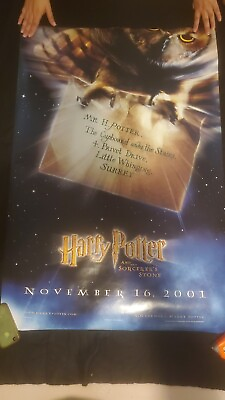 #ad Harry Potter amp; The Sorcerers Stone teaser poster 27quot;x40quot; Double Sided Owl Ver. $65.00