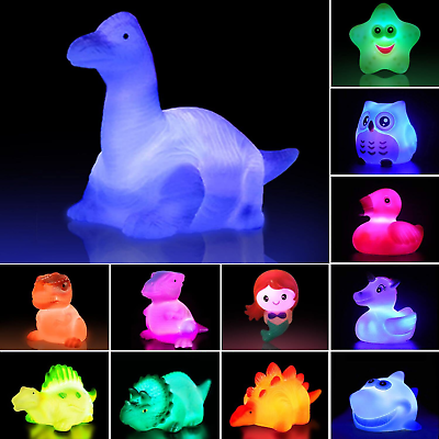 #ad Baby Bath Toys12 Packs Light up Floating Rubber Toys Flashing Color Changing Li $32.88