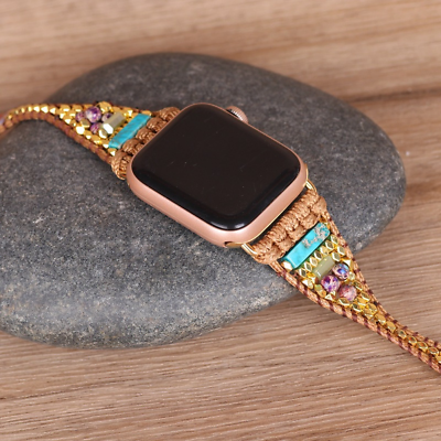 #ad Handmade Bohemian Watch Band Stone Strap for Apple iWatch Series 6 5 4 3 38 40mm $16.14