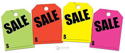 #ad SALE $ Price Jumbo Hang Tags Multi Color 40 Pack: Green Orange Pink Yellow $32.13