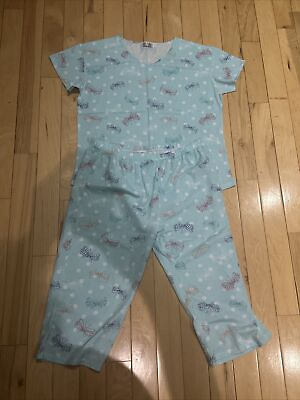 #ad ENJOYNIGHT Women#x27;s Butterfly Printed Pajama Sets Sleepwear Top with Capri XL $39.15