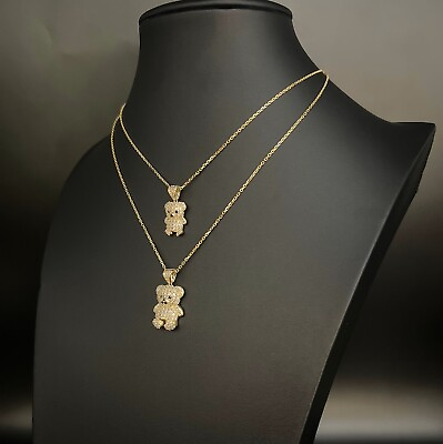 #ad 10k Real Gold Pendants Necklace10K Real Gold Teddy Bear Charm10k Solid Charm $99.50