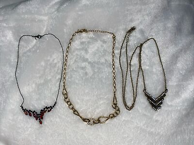 #ad 3 vintage necklaces 2 Avon 1 large forever $9.00