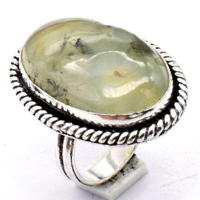 #ad Prehnite Gemstone Ethnic Handmade Ring Jewelry US Size 5.5 R 3217 $3.49
