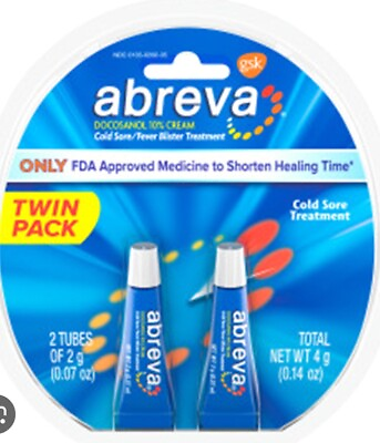 #ad Lot Of Two Abreva Cold Sore Fever Blister Treatment Tubes 2g Each Exp 05 2025 $18.25