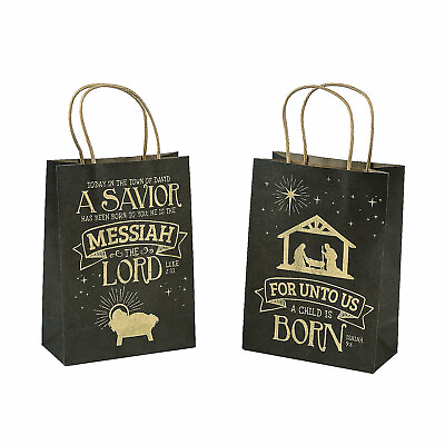 #ad Medium Religious Christmas Kraft Paper Gift Bags Christmas Party Supplies 12 $20.18