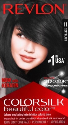 #ad Revlon Colorsilk Beautiful Color Permanent Hair 11 Soft Black $8.89