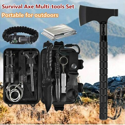 #ad Camping Survival Axe Set Folding Hatchet Tactical Emergency Gear Outdoor Tools $56.99