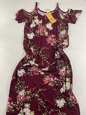 #ad GRECERELLE Women#x27;s Summer Casual Loose Long Dress Strapless Strap Shoulder Sz L $21.02