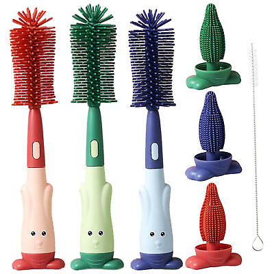#ad Baby Bottle Cleaning Brush 3 In 1 Silicone Bottle Brush Cleaner Long Brush $11.38