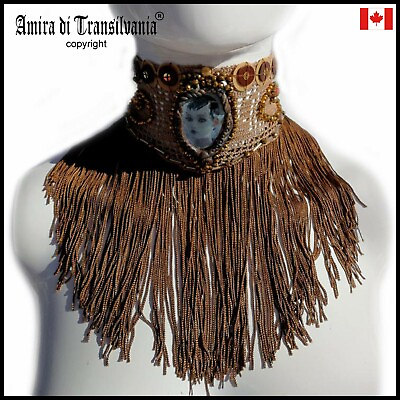 #ad #ad choker jewelry woman fashion necklace collier embroidered collar fringe charm 2 C $485.00