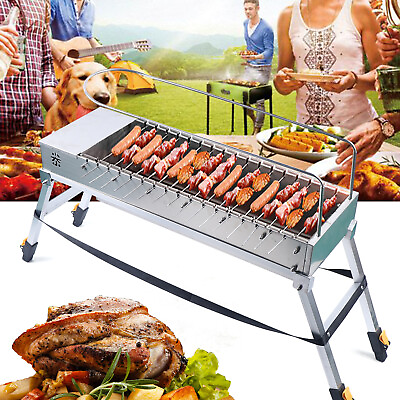 #ad New Flip Barbecue Stove Outdoor BBQ Household Electric Auto. Rotary Barbecue USB $79.80