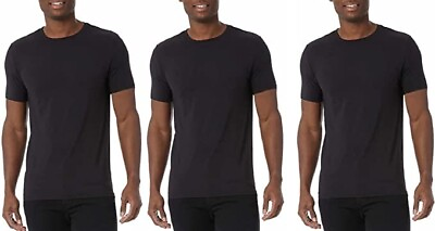 32 Degrees Cool Men#x27;s T Shirt XL Short Sleeve Crew Neck 3Pk Black Anti Odor $12.00